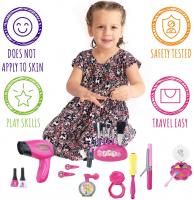Liberty Imports Stylish Girls Pink beauty salon Fashion Hair Salon Pretend Play Toy Set (18 Pieces)
