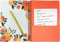 Lined Pages, Beautiful Orange Floral Pattern by ST
