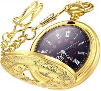LYMFHCH Vintage Roman Numerals Quartz Pocket Watch