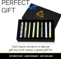 Men's Luxury 8pc Tie Clip Gift Set, Stainless Stee