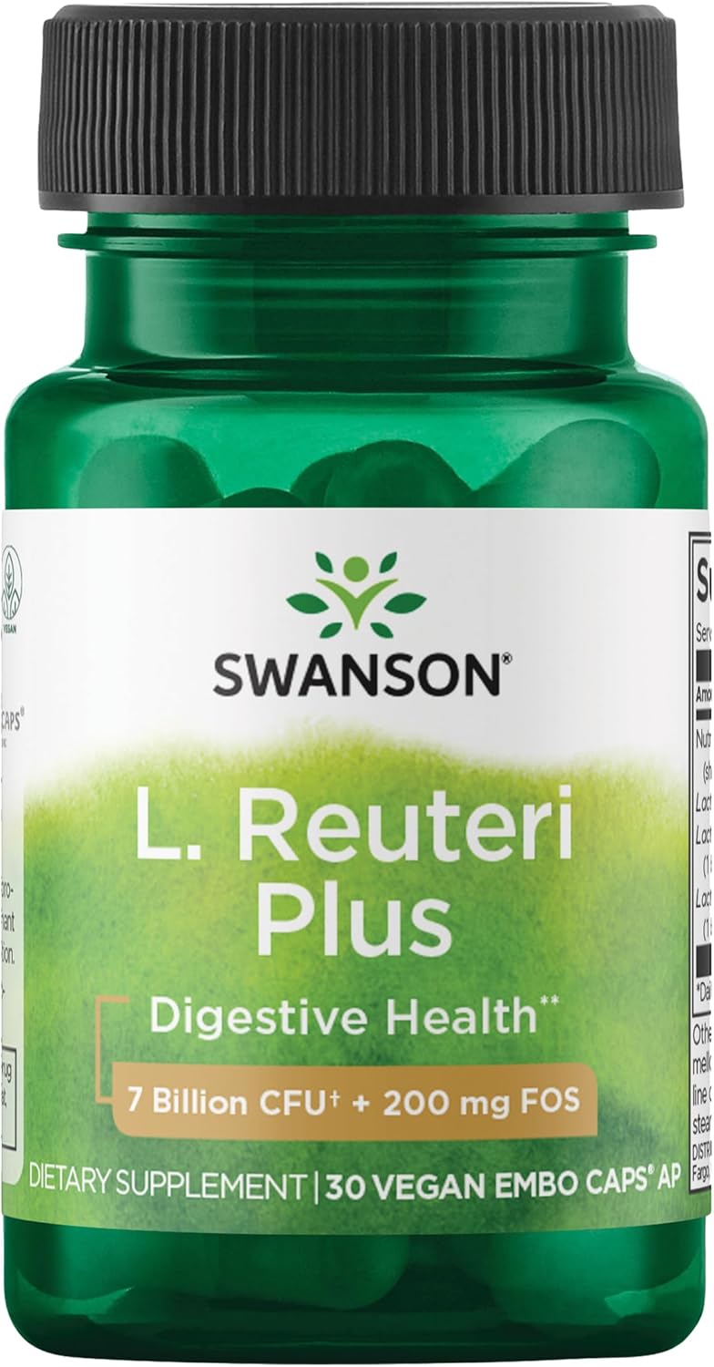 Swanson L. Reuteri Probiotic Plus with L. Rhamnosus & L. Acidophilus - 7 Billion CFU per Capsule