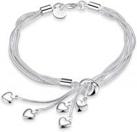 SOSUO 925 Sterling Silver Five-Line Chain with Fiv