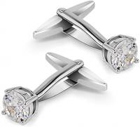 Swarovski White Crystal Cufflinks Glimmering Diamo
