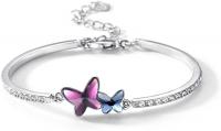 T400 Blue and Purple Pink Butterfly Swarovski Crys