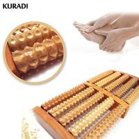 Wooden Dual Foot Acupuncture Massager Roller Ball 