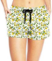 ZMban Yellow Lemon Hot Pants Tropical Beach Shorts