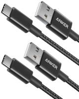 USB Type C Cable, Anker [2-Pack 6Ft] Premium Nylon USB-C to USB-A Fast Charging Type C Cable, for Sa