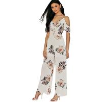 New Harness V-neck Print Wide Leg Jumpsuit women's