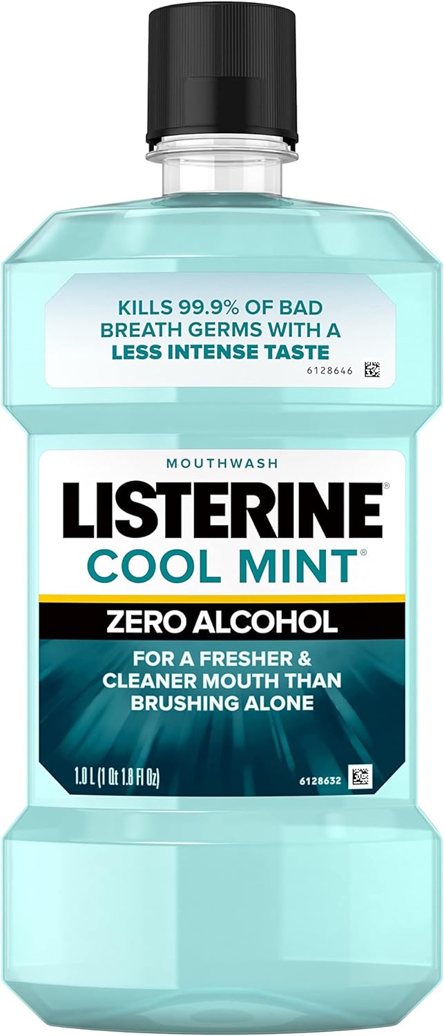 Listerine Zero Alcohol Cool Mint Mouthwash - 1.0 L
