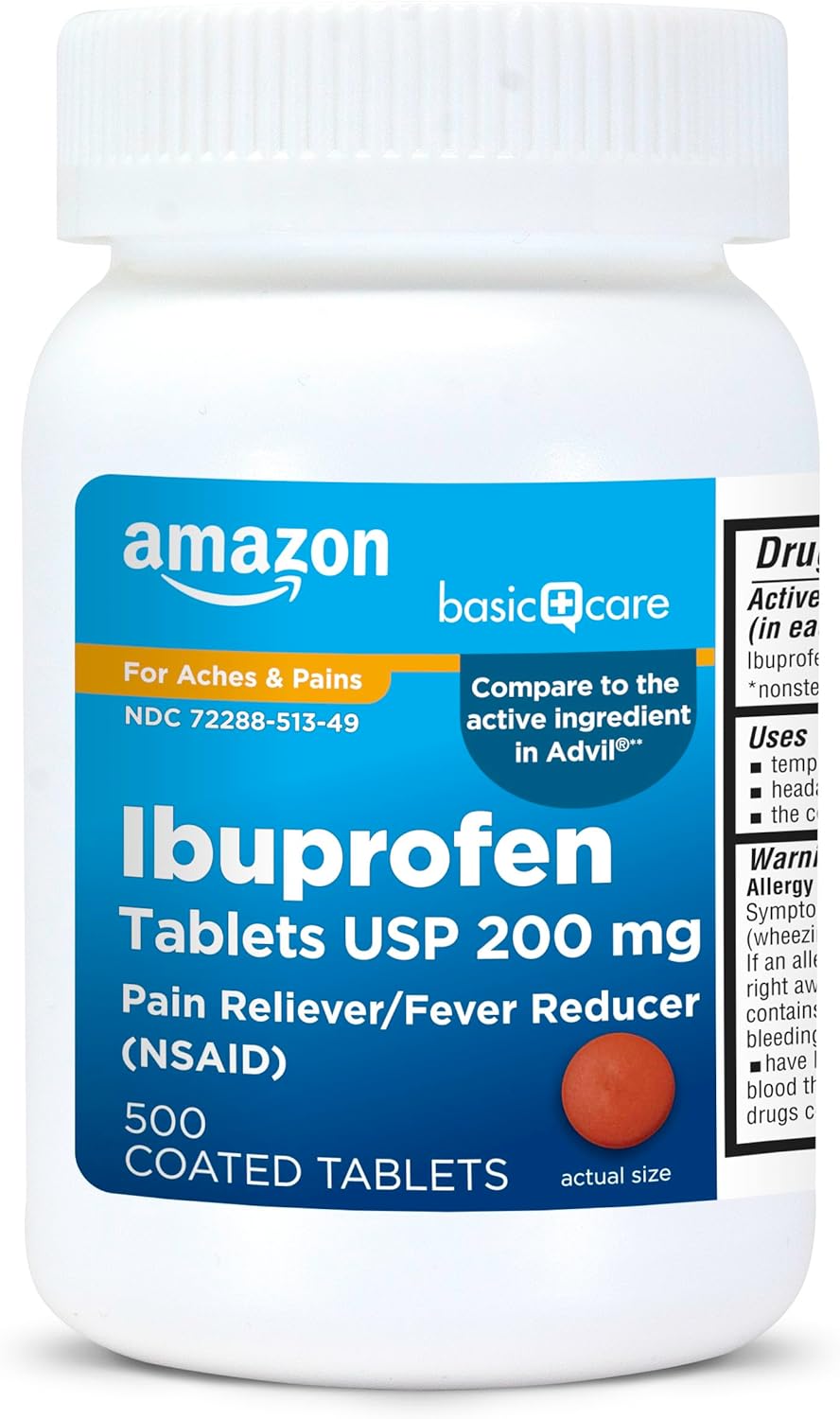 Amazon Basic Care Ibuprofen Tablets 200 mg, Pain R&hellip;