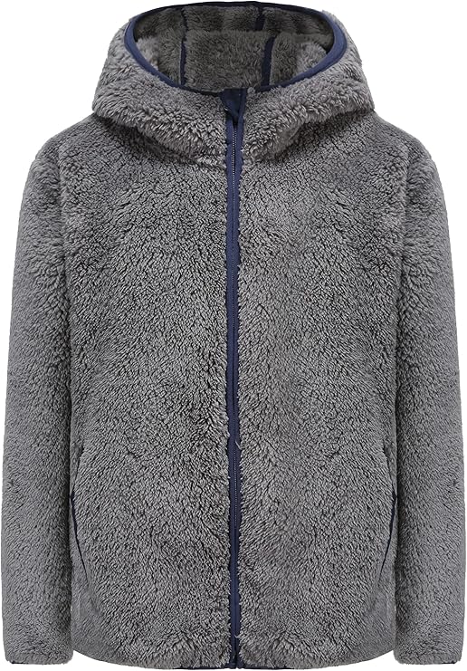 Girl's Soft Fleece sherpa Jacket Full Zip Hoodie, 