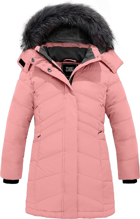 Girls' Winter Coat Insulated Long Parka Warm Hoode