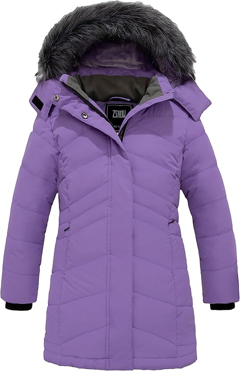 Girls' Winter Coat Insulated Long Parka Warm Hoode