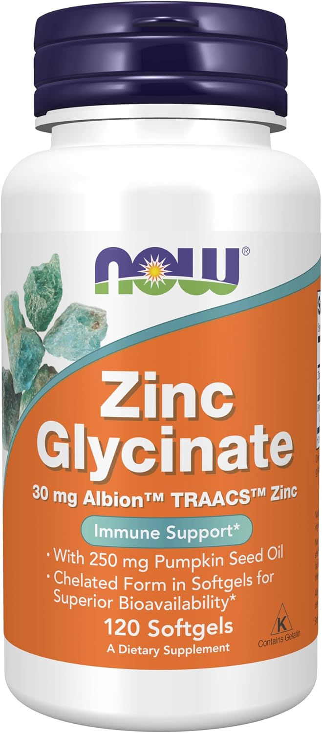 NOW Foods Supplements, Zinc Glycinate with 250 mg 