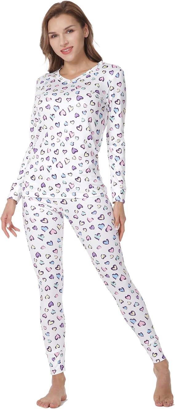 MANCYFIT Womens Thermal Underwear Long Johns Set w