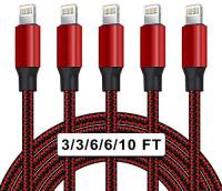 Apple MFi Certified iPhone Charger,Estbuc 5Pack[3/3/6/6/10ft] Lightning Fast Charging High Speed Dat