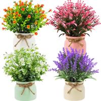 Artificial Potted Flowers Faux Plants Lavender in 