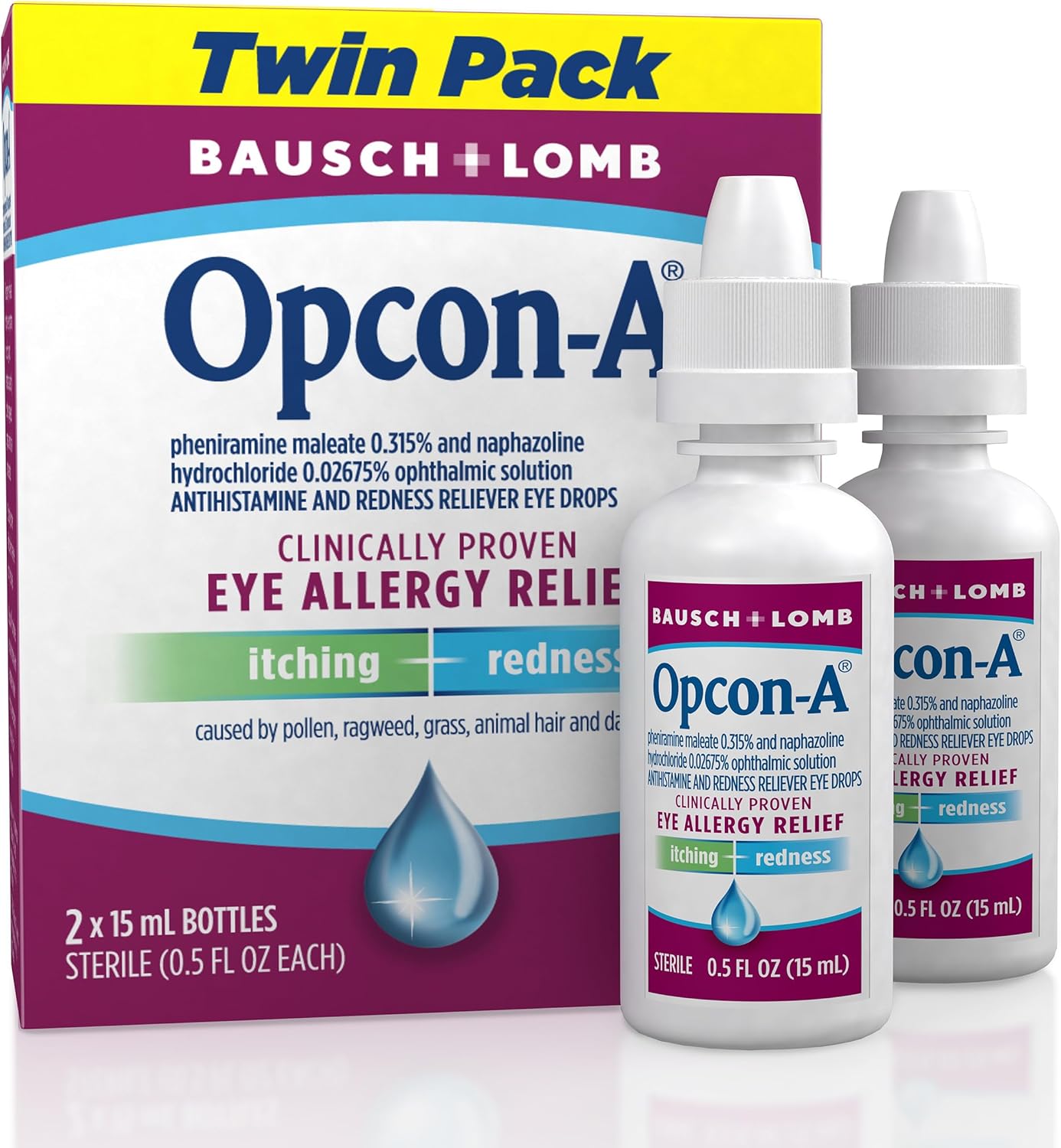 Bausch & Lomb Opcon-A Eye Drops, 0.5 Ounce (Pa