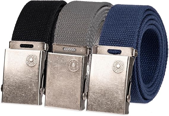 Levi's Cut-to-Fit Web Belt Set (3-Pack) with Interchangeable Buckle – Premium Imported Quality for All Occasions