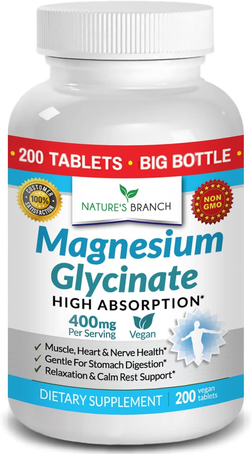 Magnesium Glycinate 400 mg - 200 Tablets Non Buffe