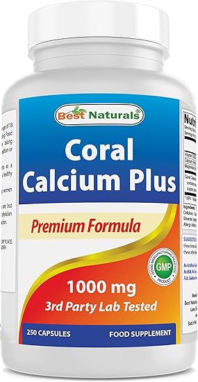 Best Naturals Coral Calcium Plus 1000 mg 250 Capsu