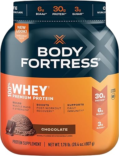 Body Fortress 100% Whey, Premium Protein Powder, Chocolate, 1.78lbs (Packaging May Vary)