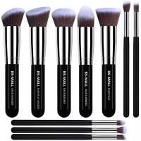 BS-MALL Makeup Brushes Premium Makeup Brush Set Synthetic Kabuki Makeup Brush Set - (10pcs, Silver B