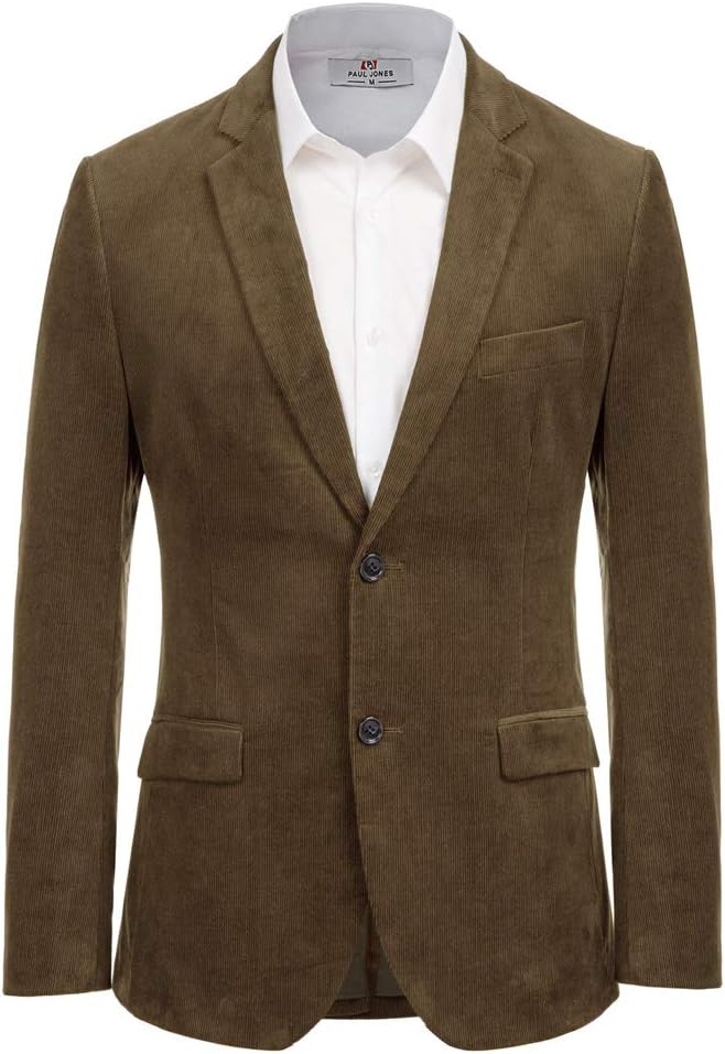 PJ PAUL JONES Men's Slim Fit Corduroy Blazer Jacke