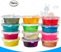 CiCy Crystal Clay Soft Slime Magic Mud Toy 12 Tins with 12 Color Pack of 1