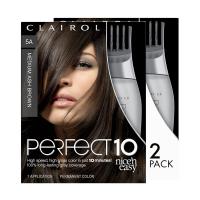 Clairol Nice'n Easy Perfect 10 Permanent Hair Dye, Medium Ash Brown Hair Color, Pack of 2 - 5A