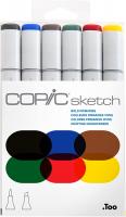 Copic Alcohol Sketch Marker Set, Bold Primaries, 6
