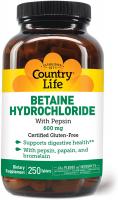 Country Life Betaine Hydrochloride with Pepsin 600&hellip;