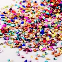 Crushed Glass Irregular Metallic Chips Sprinkles Chunky Glitter, for Nail Arts Craft DIY Vase, 3.5 O