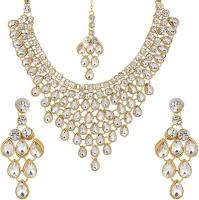 Crystal Rhinestone Choker Neckalce Earrings Maangt