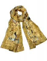 Dahlia Women s 100% Long Silk Scarf - Gustav Klimt