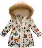 Digood Girls Boys Parkas Coat Toddler Babys Faux Fur Hooded Fleece Warm Thicken Zipper Winter Puffer