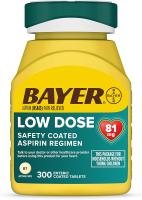 Bayer Aspirin 81 mg Enteric Coated 300 Tablets,Low