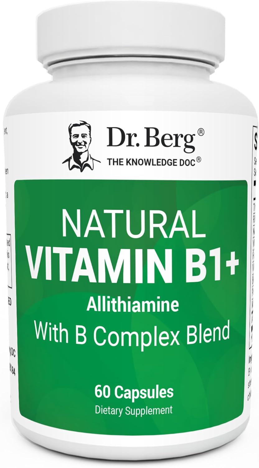 Dr. Berg Natural Vitamin B1 B6 B12 Complex - Allithiamine Vitamin B1 Supplement with 8 Essential Vit