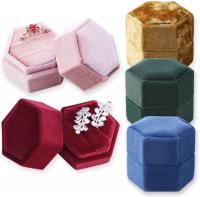 Durable Exquisite Hexagon Shape Wedding Double Rin