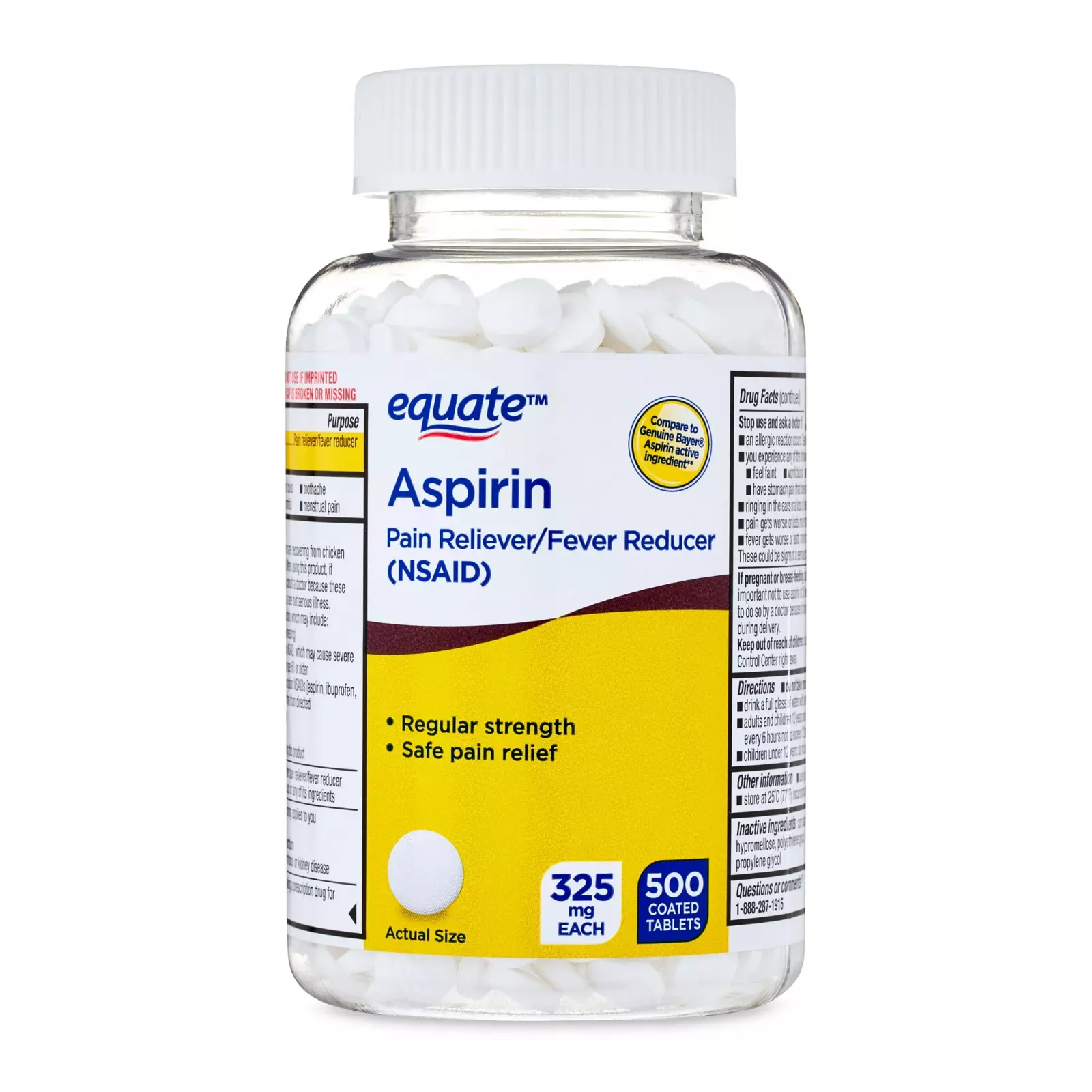 Equate - Aspirin 325 mg, Original Strength, 500 Co