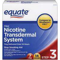 Equate Clear Nicotine Transdermal System  Step Three  7 mg Stop Smoking Aid  Patches, 14-Count Box