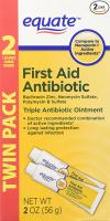 Equate Triple Antibiotic First Aid Ointment - 1 Ounce Twin Pack (Compare to Neosporin)