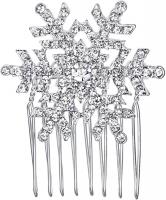 EVER FAITH Winter Snowflake Hair Side Comb Clear Austrian Crystal
