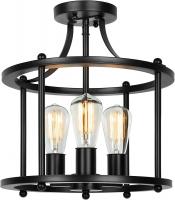 Farmhouse Semi Flush Mount Ceiling Light Fixture, 