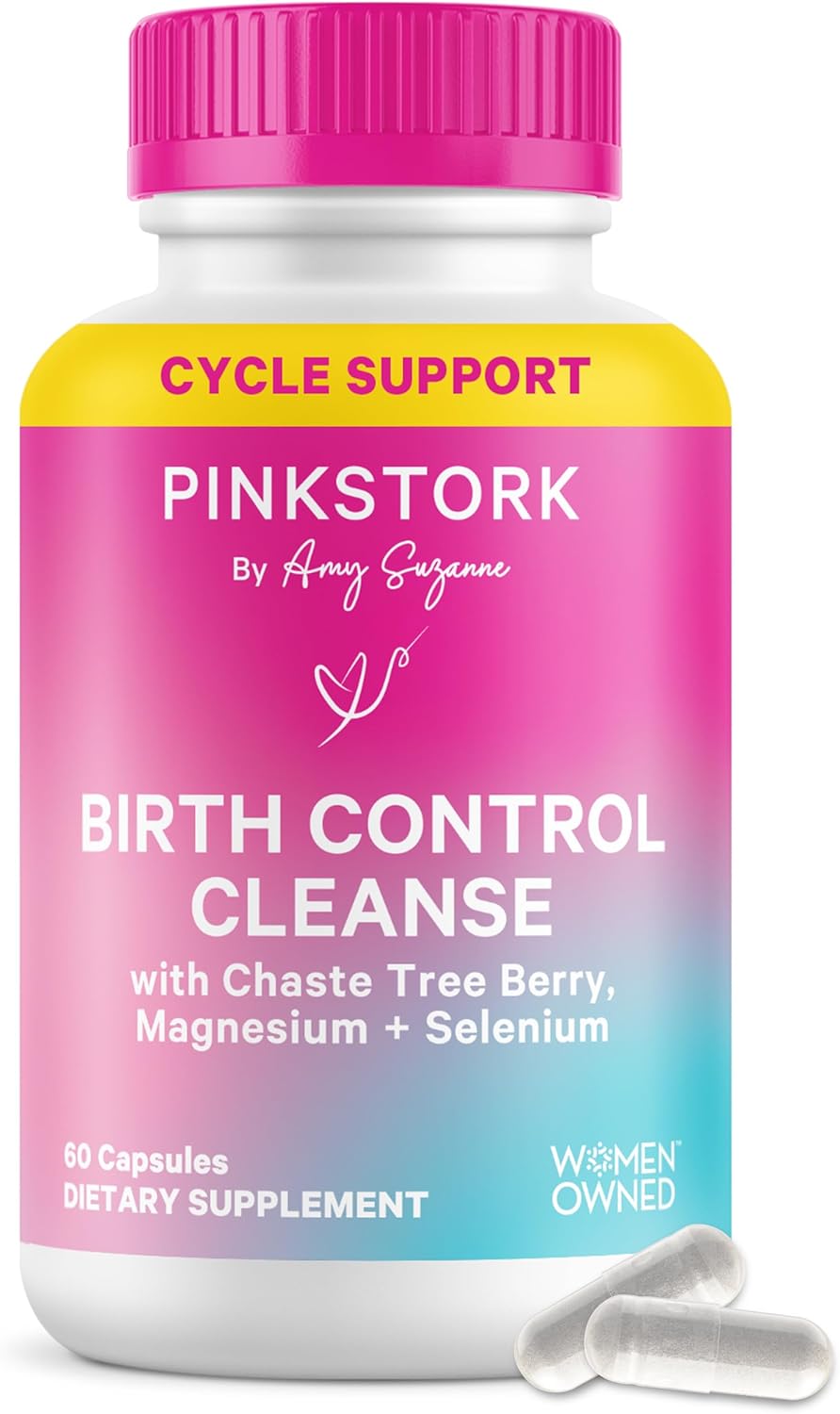 Pink Stork Birth Control Cleanse - Hormone Balance & Fertility Support, Imported, 60 Capsules