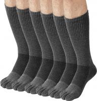 FUN TOES Men Crew Toe Socks Athletic Running, Brea