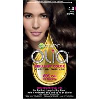 Garnier Olia Oil Powered Permanent Hair Color, 4.0 Dark Brown (Packaging May Vary)