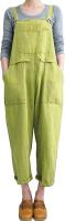 Gihuo Women's Fashion Baggy Loose Linen Overalls J