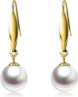 Cultured Freshwater Pearl 18k Gold Earrings for Wo