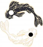GuassLee Enamel Lapel Brooches Pin Set, 2pcs, Fish